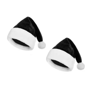 4 Gorros Papá Noel Felpa Rojo y Negro