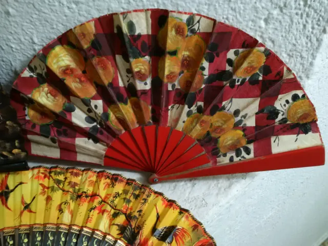 Lote de 5 abanicos antiguos