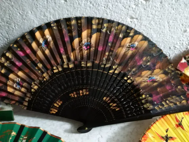 Lote de 5 abanicos antiguos