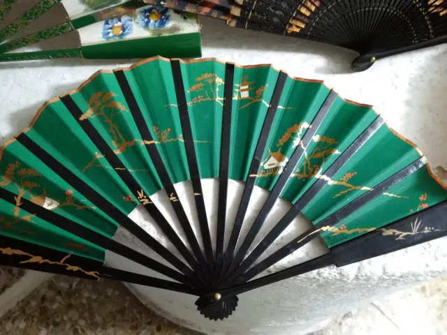 Lote de 5 abanicos antiguos