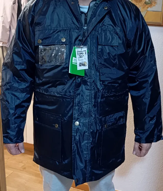 Abrigo de trabajo azul