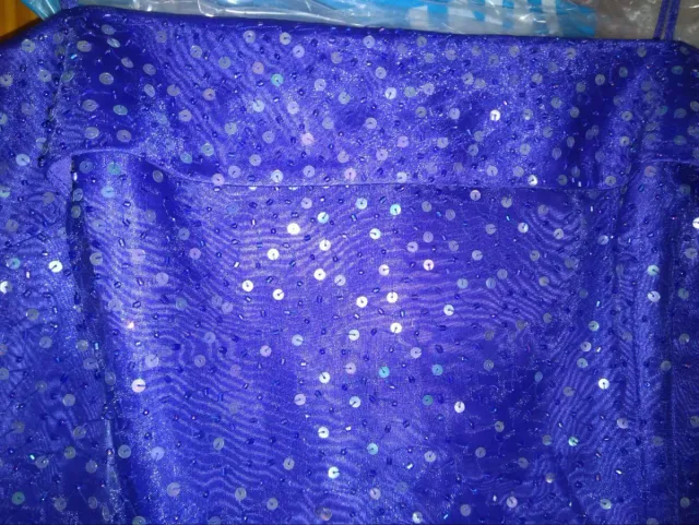 Vestido fiesta largo lentejuelas azul