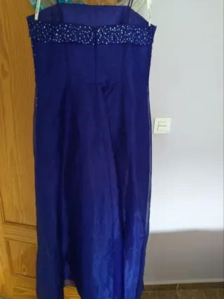 Vestido fiesta largo lentejuelas azul