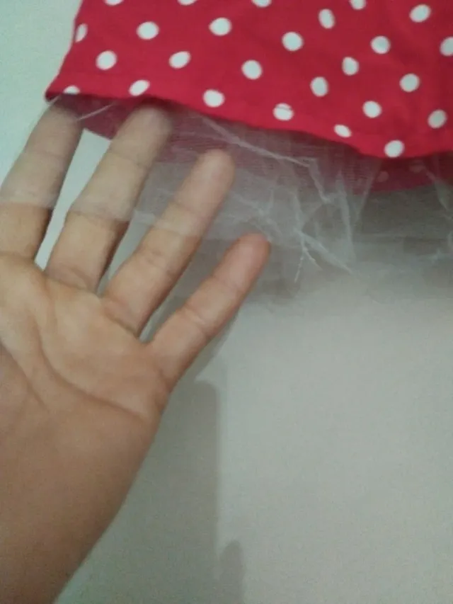 Falda niña lunares roja