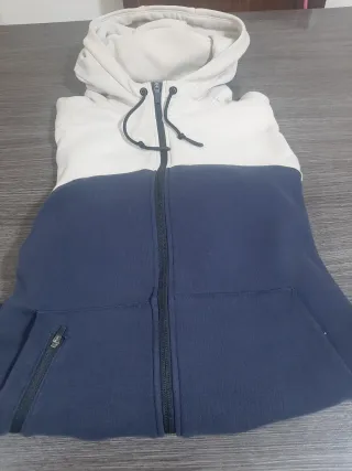 Sudadera con cremallera bicolor chico