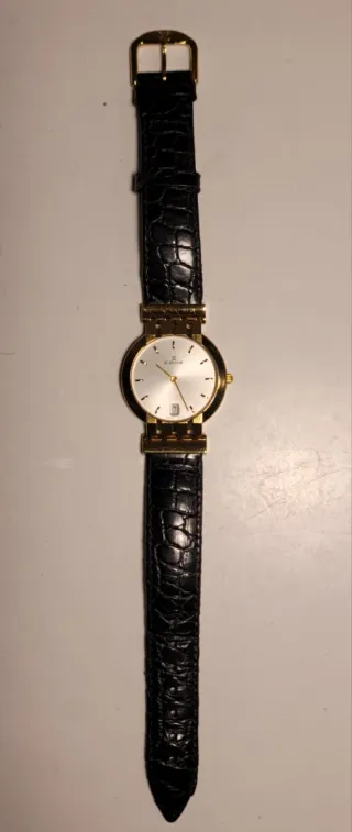 Reloj Edox Chapado en Oro Cuarzo Analógico