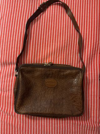 Borsa Jackson marrone effetto coccodrillo