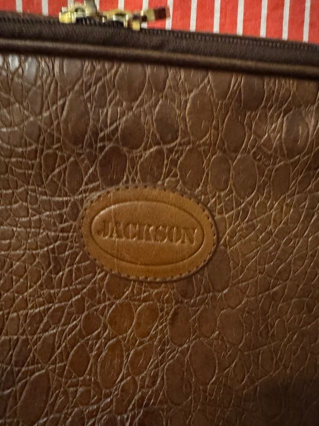 Borsa Jackson marrone effetto coccodrillo