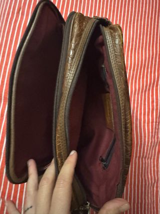 Borsa Jackson marrone effetto coccodrillo