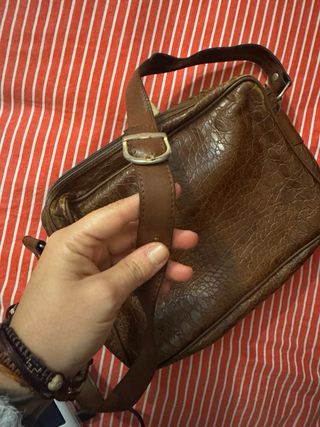 Borsa Jackson marrone effetto coccodrillo