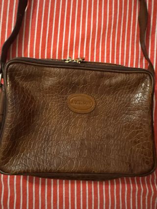 Borsa Jackson marrone effetto coccodrillo