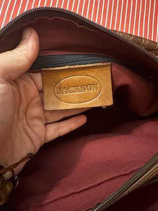 Borsa Jackson marrone effetto coccodrillo