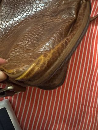 Borsa Jackson marrone effetto coccodrillo