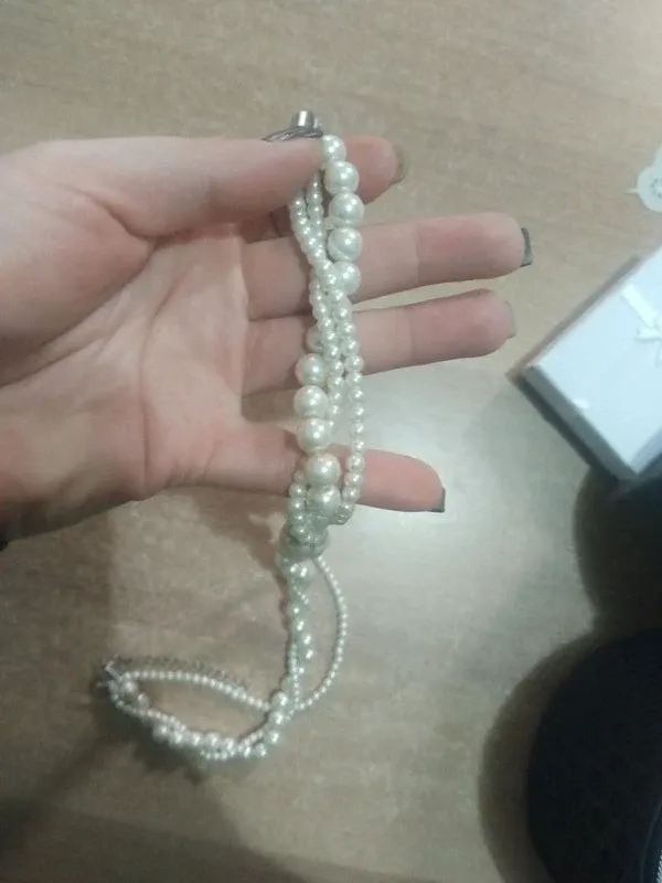 Collana perle multistrato argento