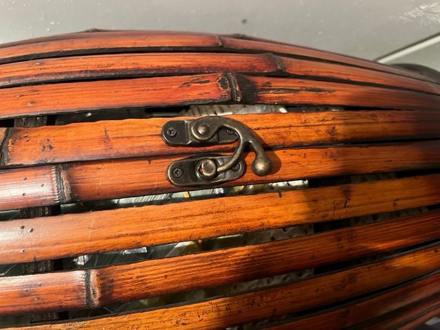 Barrellone decorativo in bambù e legno