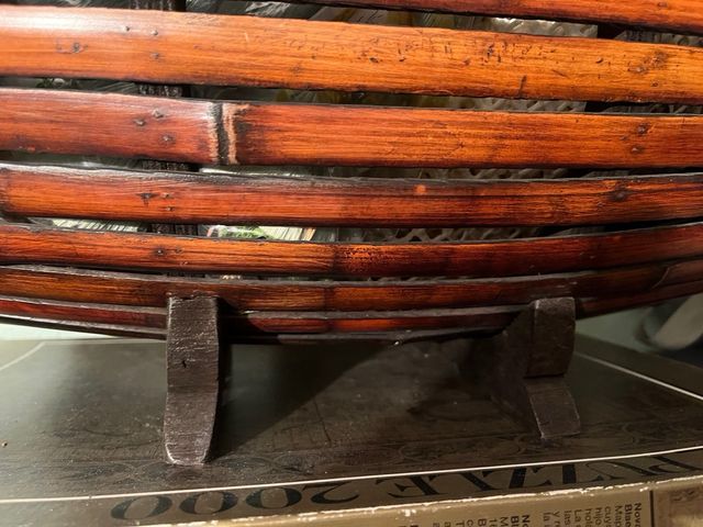 Barrellone decorativo in bambù e legno