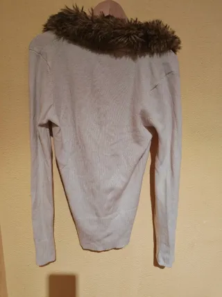 Jersey invierno cuello pelo beige/marrón