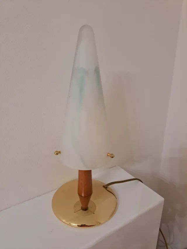 Juego de dos lamparitas de mesa vintage madera