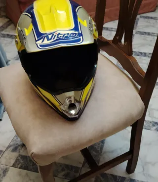 Casco Moto Nitro Amarillo y Azul