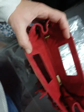 Bolso estilo Maje Rojo Flecos