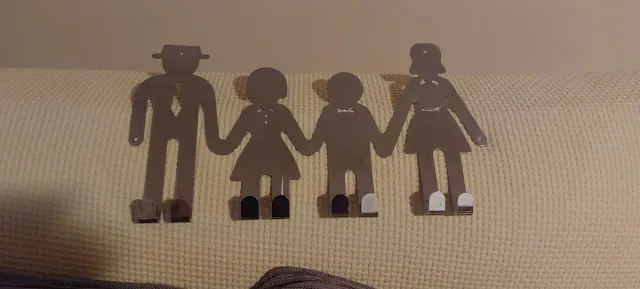 Colgador familiar metálico plata