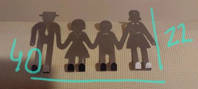 Colgador familiar metálico plata