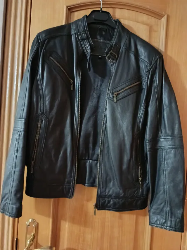 Chaqueta piel de mujer talla 44 negra