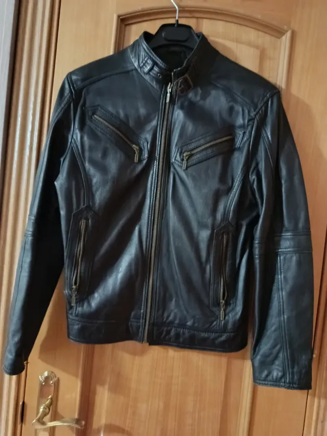 Chaqueta piel de mujer talla 44 negra