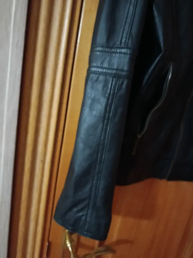 Chaqueta piel de mujer talla 44 negra