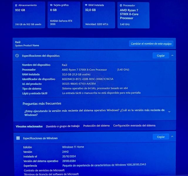 PC Sobremesa Gaming RGB