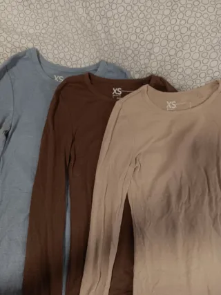 3 Camisetas Manga Larga XS
