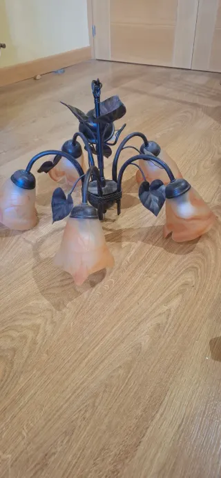 Lámpara de techo forja 5 brazos