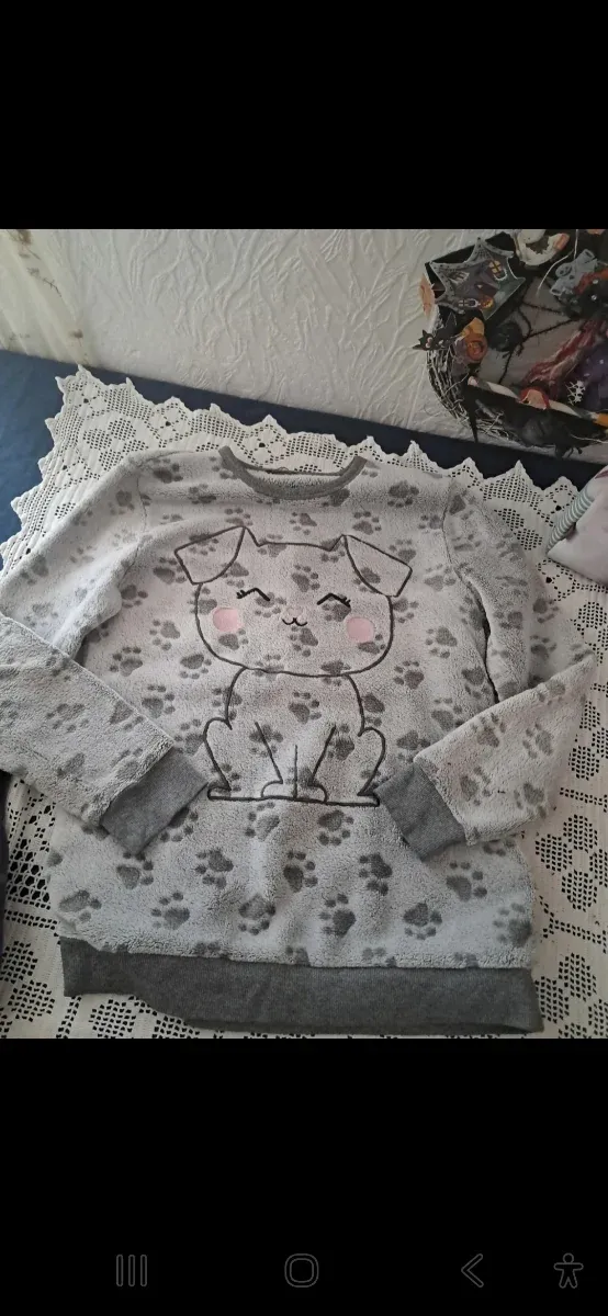 Pigiama bambina peluche cane impronte