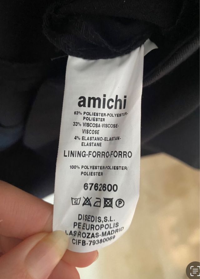 Falda midi negra mujer Amichi talla 38