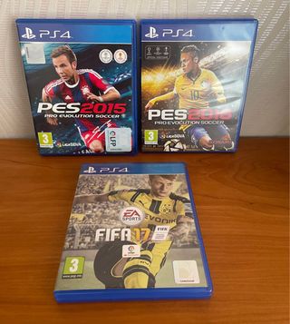 Lote 3 Videojuegos PS4: FIFA 17, PES 15 y 16