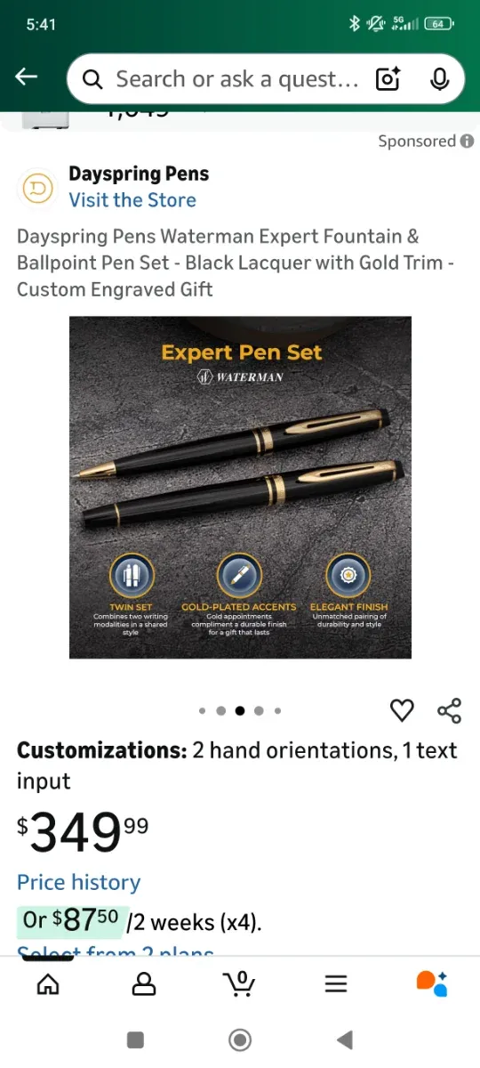 Estilográfica y bolígrafo Waterman