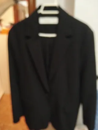 Chaqueta de traje negra mujer