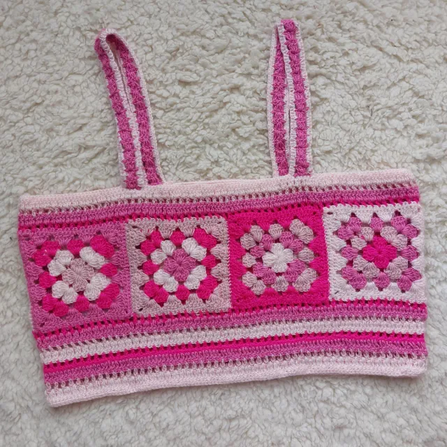 Top Crochet Rosa Talla Única