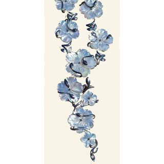 Collana vintage argento 925 madreperla fiori