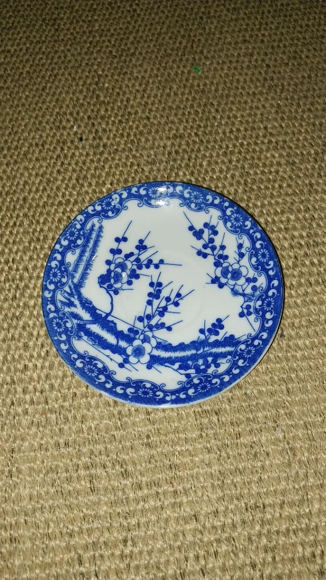 Plato decorativo azul y blanco