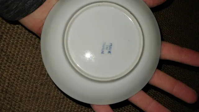 Plato decorativo azul y blanco