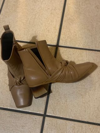 Botines de piel beige/marrón