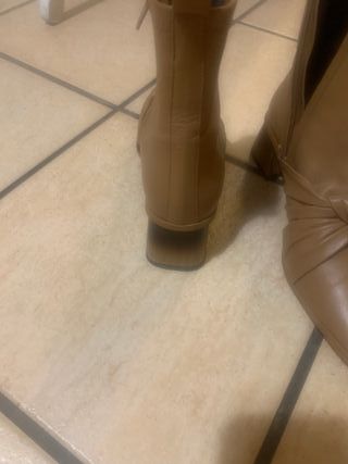 Botines de piel beige/marrón