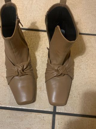 Botines de piel beige/marrón