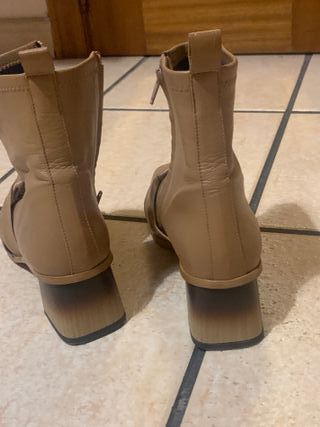Botines de piel beige/marrón