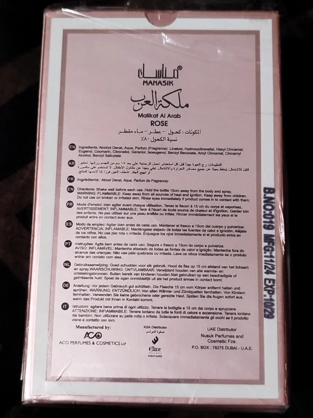 Perfume Malikat Al Arab Rose Manasik