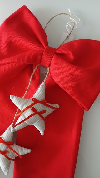 Fiocco rosso con stelline decorazione Natale