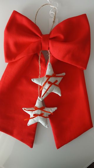Fiocco rosso con stelline decorazione Natale