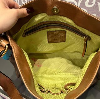 Bolso Tous Piel Cocodrilo Marrón y Amarillo