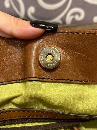 Bolso Tous Piel Cocodrilo Marrón y Amarillo